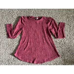Kilula Women's‎ Maroon Round Neck Basic Ribbed Top Size medium